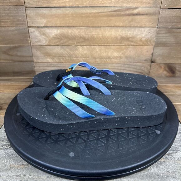 Teva Womens Size US 6 Reflip Strappy Gradiate Aura Shadow Lime Flip Flops - Picture 3 of 7